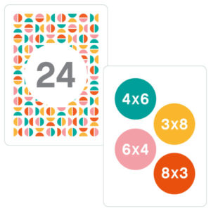 Carte de jeu objectif Multiplication - Produit 24